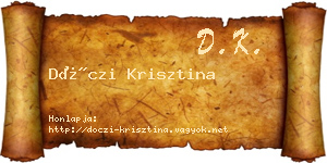 Dóczi Krisztina névjegykártya